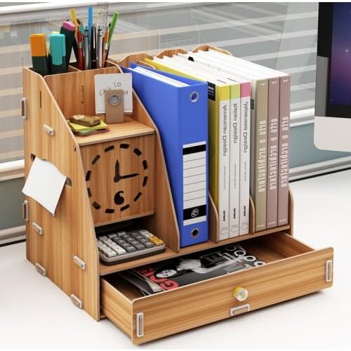 Desktop Organizer Home Wooden Drawer Organizer Durable Wood Table Storage For Pencils Holder Documents & Office Supplies