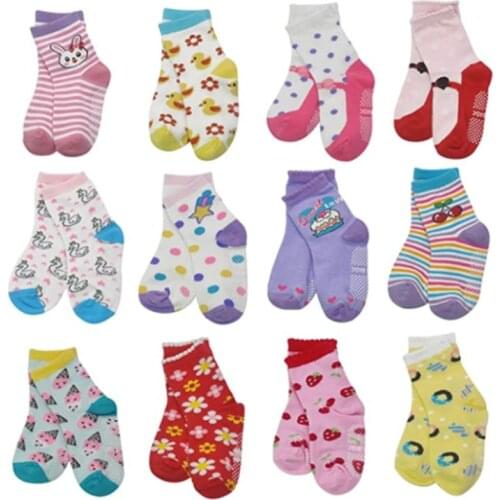 Toddler Socks SkiBeaut 12 Pairs Non Slip Skid Socks for Kids Boys Grips Cotton Crew Socks for 1-3/3-5Years