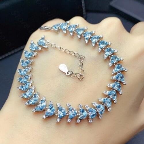 New Natural Topaz Bracelet 925 Silver Young Style High-quality Light Luxury Gift for Girlfriend and Girlfriend