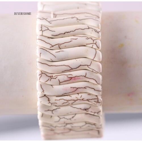 Supply Women Jewelry Gift Cord Bangle Stretch Natural Stone White Howlite Beads Bracelet 8" 1Pcs H627
