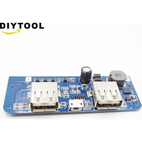 3.7V to 5V 2A Dual Micro USB Boost Step Up Power Supply Module Power Bank DIY 18650 Lithium Battery Charger Board Kit