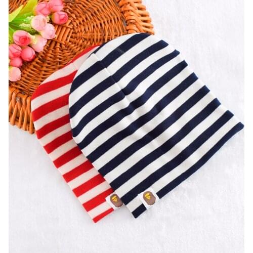 2019 New Brand Baby Hat Striped Cotton Knitted Baby Boy Caps Baby Girl Beanie Spring Autumn Winter Childrens Hats