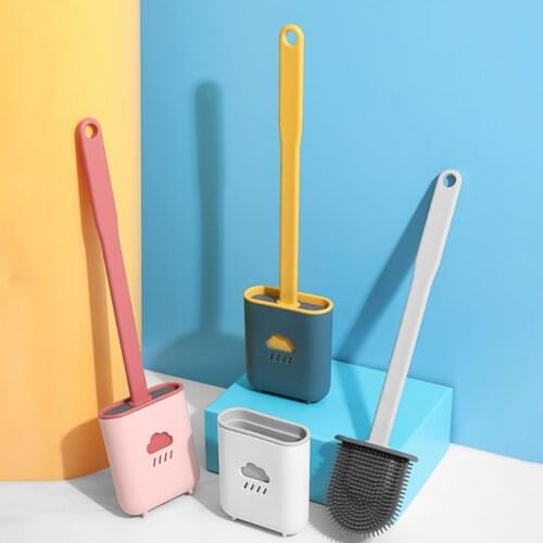 Toilet Brush Silicone Toilet Brush Premium Toilet Brush Hygienic Container Toilet Brush and Toilet Brush Holder X7XD