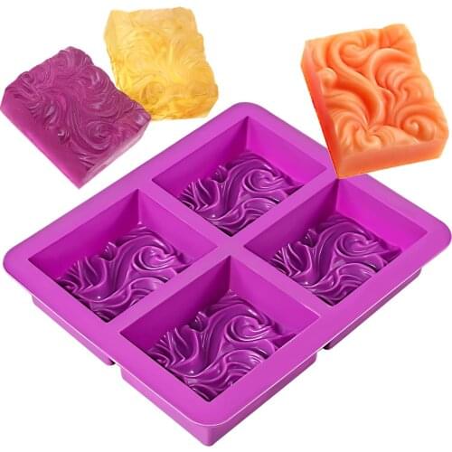4-cavity wavy flower silicone handmade soap mold Cake mold DIY aromatherapy plaster mold essential oil soap mold