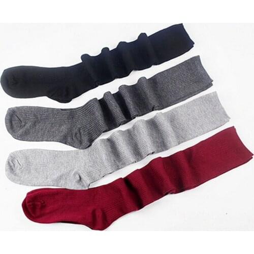 Super Elastic Autumn Warm Over The Knee Stockings Women Long Cotton Solid Thigh High Stockings