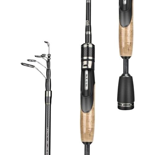 1.8M Carbon Rod Telescopic Lure Fishing Rod Casting Spinning Rod Travel Rod 3-7g Fishing Power UL