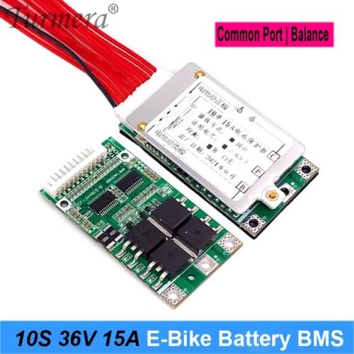 Turmera 10S 36V 15A BMS with Balance Lithium Battery Protected Board for 18650 21700 Electric Bike and 42V E-Scooter Battery Use
