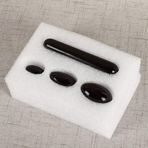 Black Obsidian Yoni Eggs Drilled Pleasure Wand Natural Jade Massager Stone Kegel Exercise Vaginal Ben Wa Ball Massage