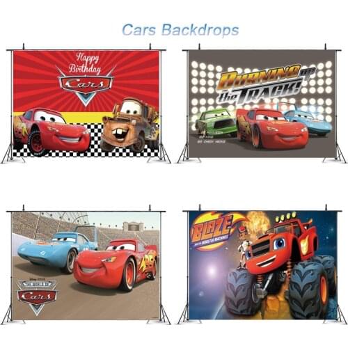 Disney Cars Mcqueen Theme Baby Boys Birthday Party Decorations Vinyl Photography Backdrops Christmas Background For Photo Studio
