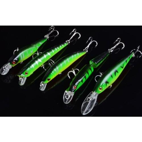 Wobblers Jerkbait 5 Colors Long Casting Hard Bait Minnow Crank Fishing lures Bass Fresh Salt water 6# Sharp Hooks