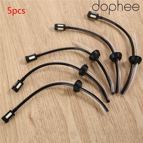 Dophee 5Pcs Trimmer Parts Replacement Fuel Hose Oil Pipe+Tank Fuel Filter Assy Chainsaw Parts for Grass Strimmer Brush Cutter