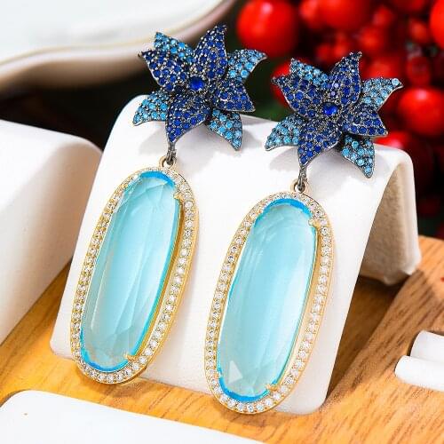 GODKI New Trendy Fashion Drop Earrings For Women Wedding Cubic Zirconia Dubai Bridal Earrings Costume Jewelry 2020 Summer Party