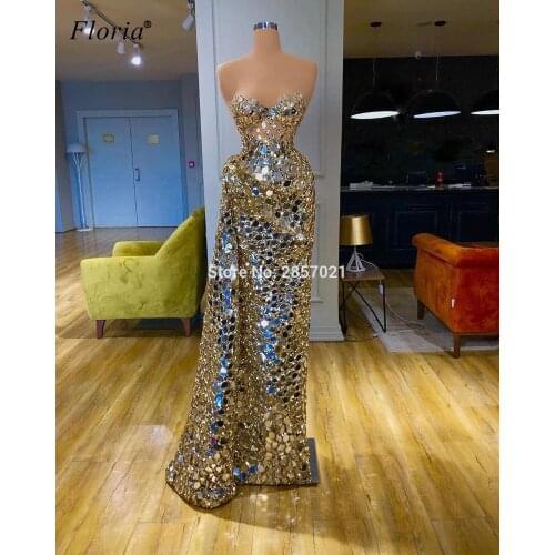 Middle East Sparkly Prom Dresses Mermaid Sexy Evening Dresses Women Party Night Haute Couture Cocktail Gowns Robe Longue Custom