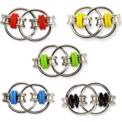 ZK70 Chain Vent Toy Anti Stress Adult Decompression Bicycle Chain Keychain Stress Relief Toy Gift For Adult Kid