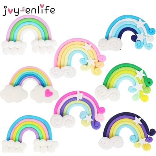 1pcs Beautiful Rainbow Clouds Cupcake Cake Topper Cake Flags Wedding Unicorn Birthday Party Dessert Baking Decoration Supplies
