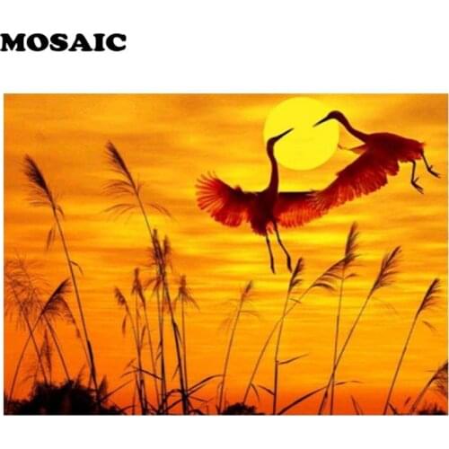 100% Full DIY 5D Diamond Painting Cranes Stitch Diamond Embroidery Patterns Home Decoration