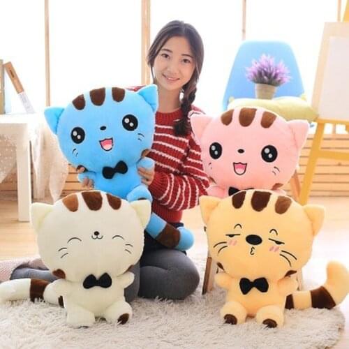 28CM/40CM Cute Kawaii Cat with Bow Plush Dolls Toys Gift Stuffed Soft Doll Cushion Sofa Pillow Gifts Xmas Gift Party Decor