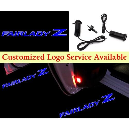 2x Blue Fairlady Z Logo Car Door Welcome LED Light for Fairlady 350Z 370Z Z33 34