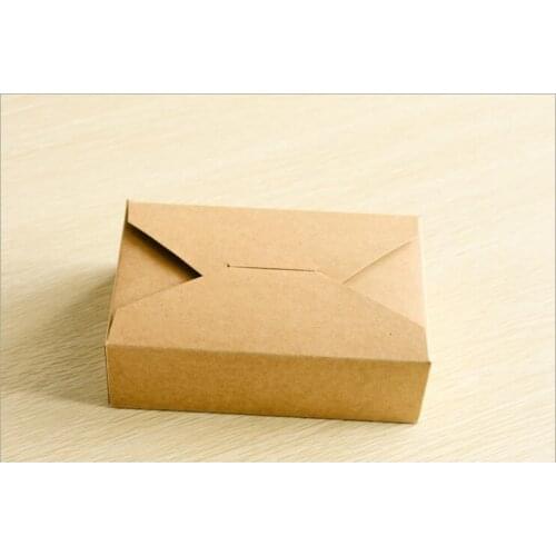 300pcs 19.5*12.5*4cm Food Packaging brown kraft Paper Box For Candy\Cake\Dessert \party\Christmas Packing boxes