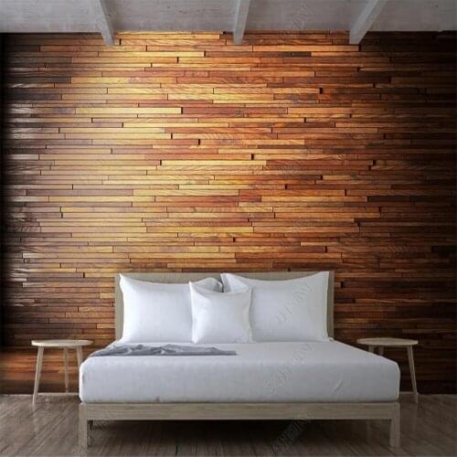 Milofi custom 3D wallpaper mural retro three-dimensional wood grain texture wallpaper living room bedroom decoration wallpaper