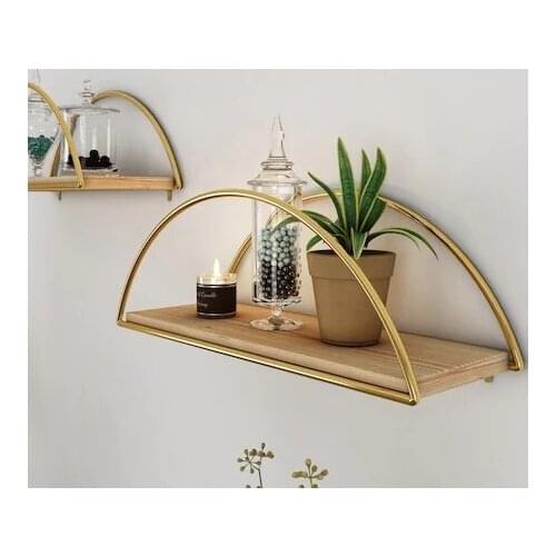 Bino Wall Rack Decorative Kitchen Bathroom Gold Ellipse Bookcase