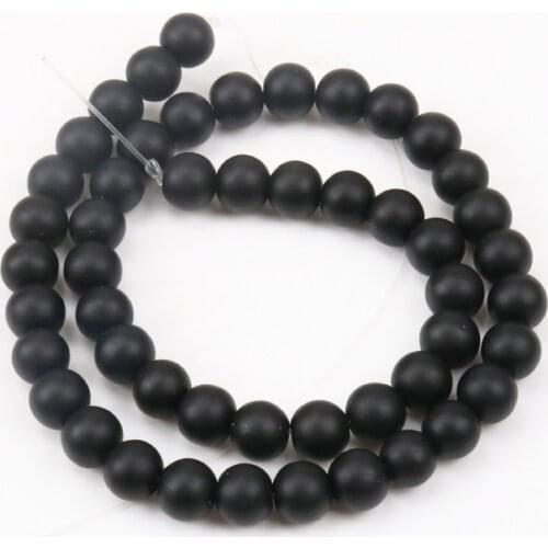 Natural Stone Beads 4-12mm Round Matte Wholesale Black Beads Dull Polish Onyx Carnelian Black Stone Beads for jewelry making