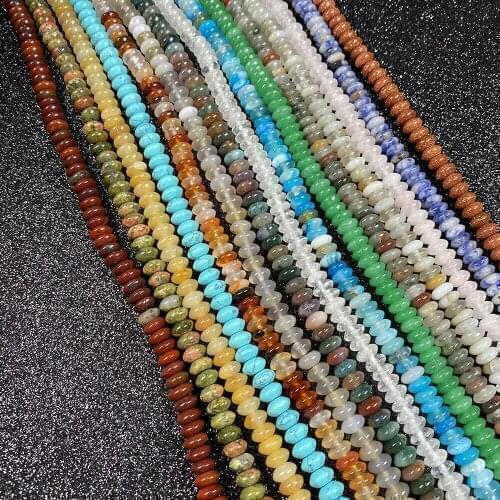 Natural semi precious stone beads Abacus bead shape Making necklaces and bracelets for DIY 110 pieces of 40cm package for sale