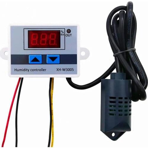 0~99%RH Digital Humidity Controller XH-W3005 12V 24V 110V 220V Humidistat Hygrometer Control Switch Hygrostat + Humidity Sensor