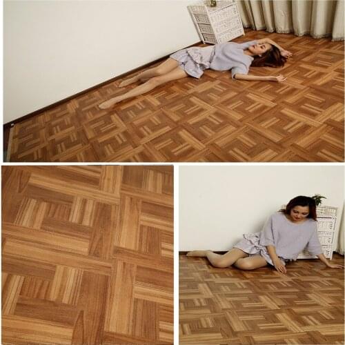 Emulation Woven wood grain bedroom living room background environmental protection self adhesive waterproof PVC Floor sticker