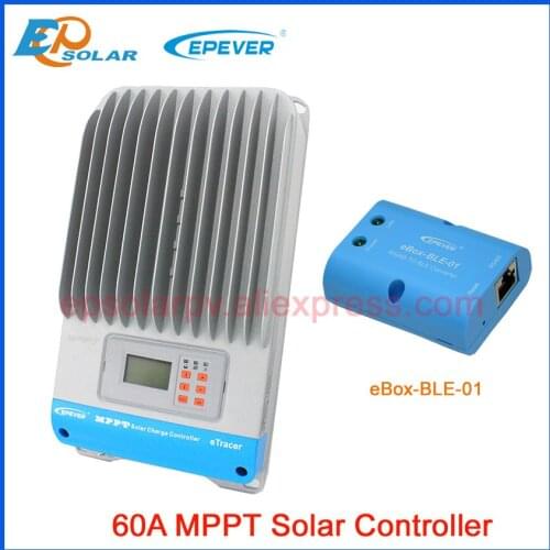 EPEVER ET6415BND 60A MPPT solar charger regulator 12v 24v 36v 48v auto work with Bluetooth function ebox BLE 01 EPsolar