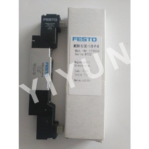 MEBH-3/2-5.0-B-230AC 173112 MEBH-5/3G-5.0-B 173017 MEBH-5/3E-1/8-P-B 173024 MEBH-5/2-1/8-P-230 162479 FESTO Solenoid valve