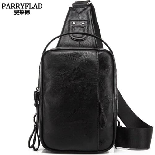 New Big Size Mens Leather Bags Water Dripping Man Chest Pack Messenger Bag Casual Mens Shoulder Travel Bag