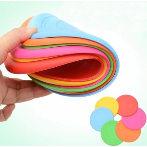 Round Interactive Dog Toys Safety Silicone Flying Discs Small Large Dogs Bite Resistant Training Pet Supplier 1PC