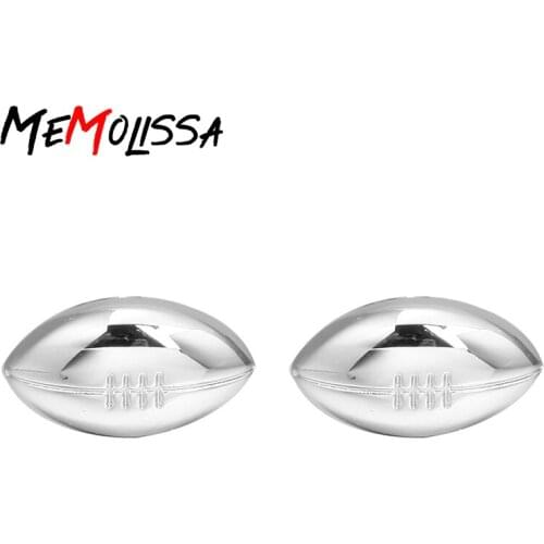 MeMolissa 3 Pairs Brand silver Rugby Cufflinks High Quality for Mens Shirt Wedding Party Cuff Links The Bake Lacquer Cuff Button