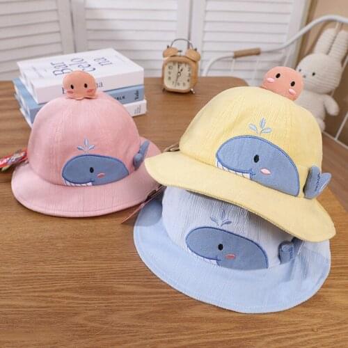 Cute Cartoon Baby Hat Sunbonnet New Autumn Winter Kids Fisherman Hat Children Boys Girls Cotton Hat 2-6 Years