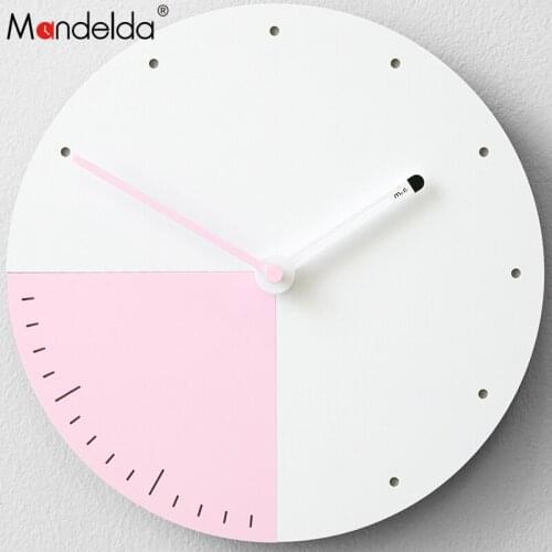 Mandelda Wall Clock modern Design Brief Home Decoration Accessories Modern Wood Silent Living Room Decoration Watches Home Decor