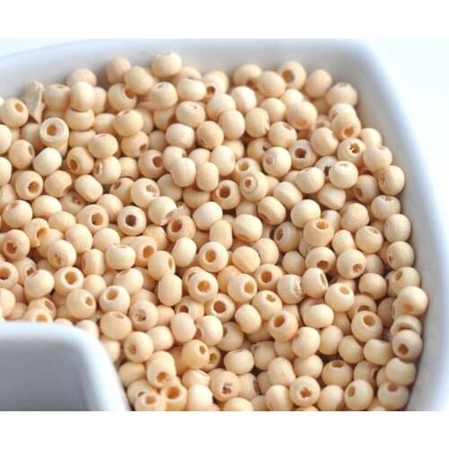 Natural Round Ball Wooden Spacer Beads For Jewelry making DIY 4mm 1500pcs MT0029X