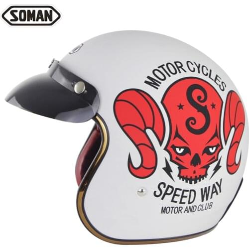 Newest SOMAN Helmet Motorcycle casco moto Retro Helmet Scooter Biker motocross Motorbike Crash casque moto