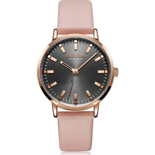 New Simple Lady Womens Watch Miyota Mov't Fine Fashion Hours Bracelet Simple Real Leather Clock Girls Birthday Gift Julius Box