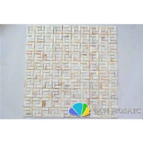 Freshwater shell mother of pearl mosaic tile for house decoration wall tile natural color 11 square feet/lot convex pattern