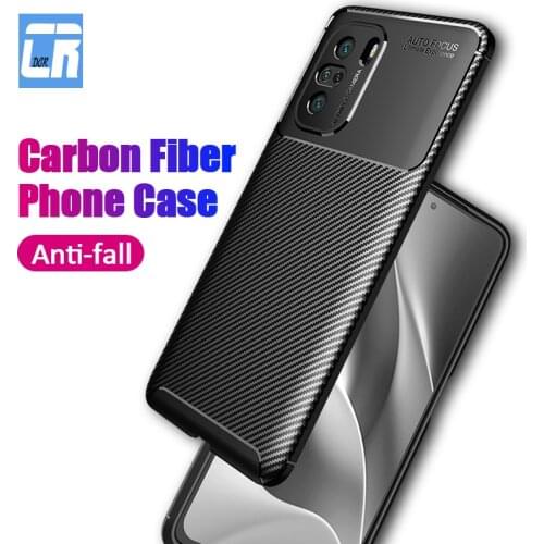 Shockproof Case for Xiaomi 11 10 Ultra Poco X3 Nfc Redmi Note 10 9 9s 8 7 Pro Max 8t K40 K30 Carbon Fiber Silicone Phone Cover