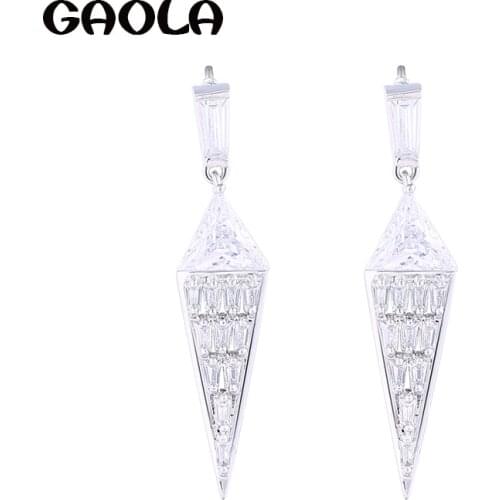 GAOLA Elegant Triangle Cubic Zirconia Dangle Earring Women Earrings Fashion Jewelry Accessory GLE6964