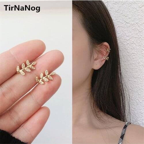 Shamir Leaf Ear clip To Restore Ancient Ways Punk Ear cuff Puncture Clamp Woman Cartilage Clip Earrings Clip Earrings Jewelry