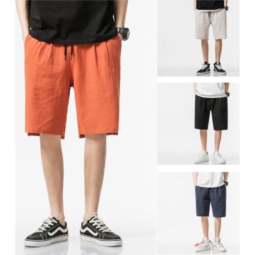 2021 New Mens Shorts Summer Mens Beach Shorts Cotton Linen Casual Male Shorts Homme Clothing Hip Hop Streetwear Dropshipping