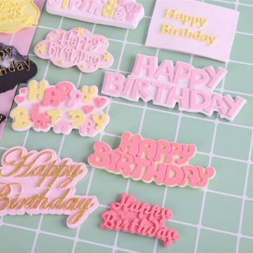 Happy Birthday Yes I Do Letter Form Silicone Mold Chocolate Fondant Cake Decoration Tools Best Wish Cupcake Mould