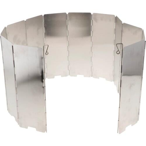 12 Plates Folding Camping Wind Shield Aluminium Alloy Cooker Gas Stove Screen Windshield for Outdoor Hiking Picnic Cooking BBQ