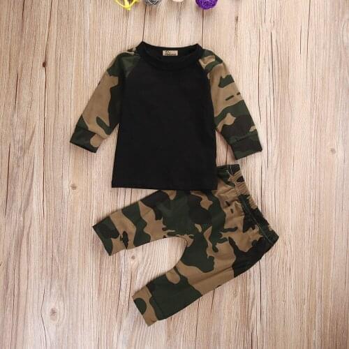Citgeett Newborn baby Spring Autumn Clothes Baby Boys Camouflage T-shirt Top+Pants Leggings Outfit Set