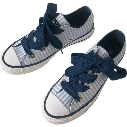 Maggies Walker Women Casual Shoes Breathable Canvas shoes Lacing Stripe Platform Casual Shoes Size 35~40