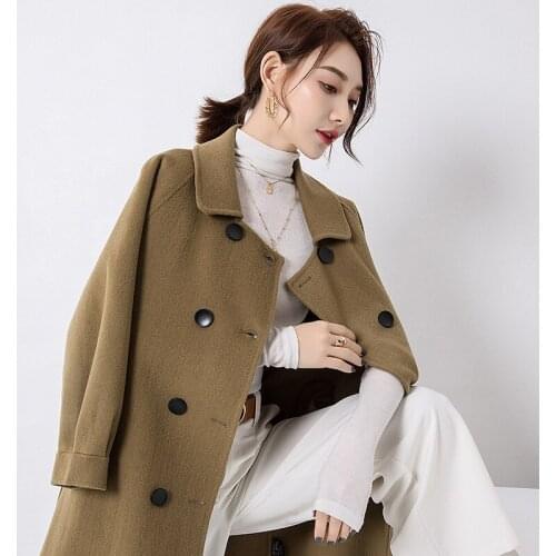 England Style Winter 100% Wool Coat Women Fashion Thicken Coat Women Autumn Female Clothing 2020 Outwear Casaco Feminino WPY1393