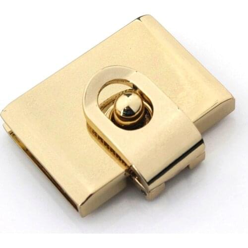 1x Metal Rectangle Push Lock Turn Lock Bag Briefcase Spring Lock Snap Decorative Clasps Closure Leather Craft Hardware Accessory
